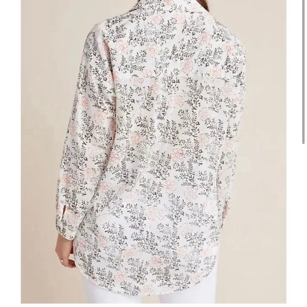 Anthropologie Embroidered Floral Button Up Shirt - Picture 2 of 11